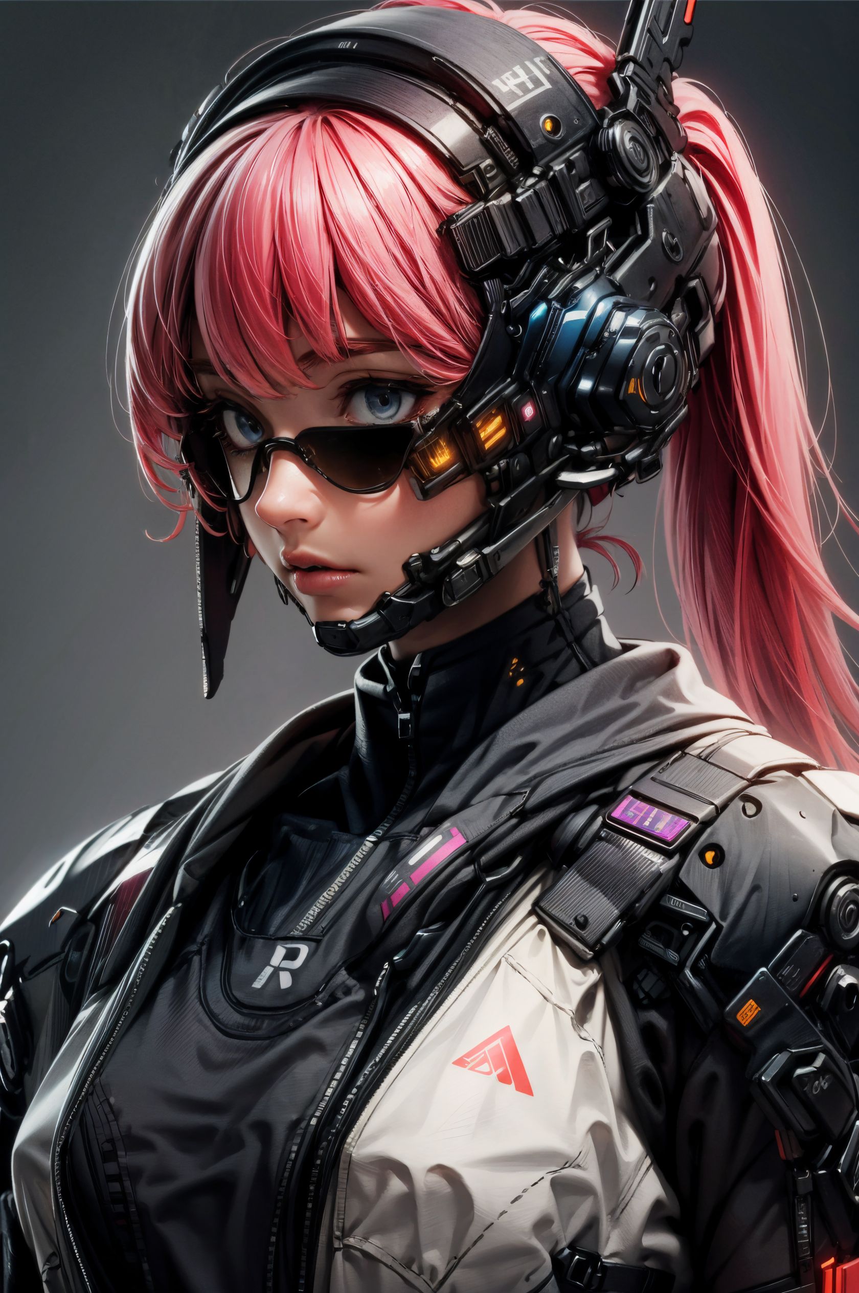 00597-240195391-masterpiece. High quality,highest detailed,_lora_Cyberpunk Meca_0.8_,Cyberpunk Meca,upper_body,close-up,grey_background,.jpg